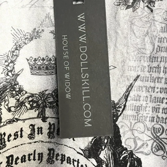 Dolls Kill / Widow Grey Shoulder Long Sleeve Top - Picture 6 of 6
